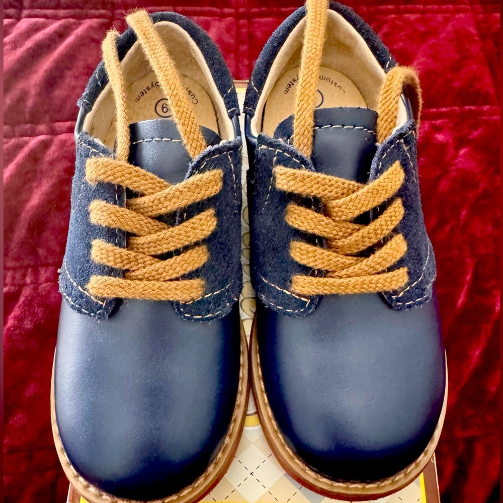 Footmates Connor royal blue tie ups/shoes - Toddler 9.0